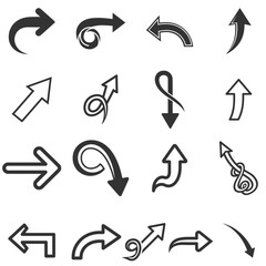 Arrow Icons, Directional Vector Elements for Navigation, UI Design, and Infographic Graphics

