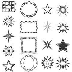 Star Icons, Sparkle and Frame Vector Elements for UI Design, Logos, and Decorative Graphics

