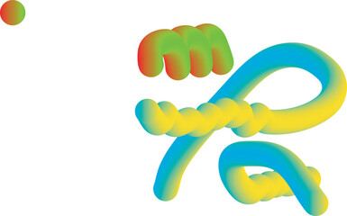 Abstract flowing organic shapes in vibrant orange and turquoise gradient