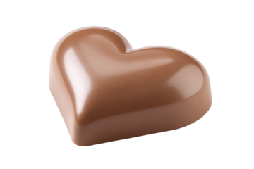 Heartshaped chocolate candy isolated on transparent background