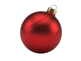 Shiny red christmas ornament festive holiday decoration with gold cap transparent background