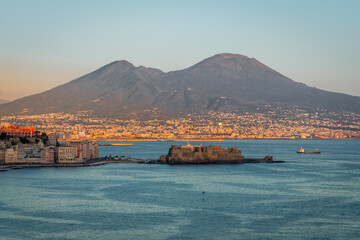 Cityscape of Napoli during Sunset, Golden Hour.