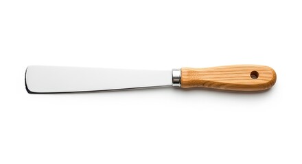 Fototapeta premium Wood-handled butter knife on a white background