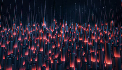 Crowd of people dancing at a music concert with red light energy and an illustration vector design concept