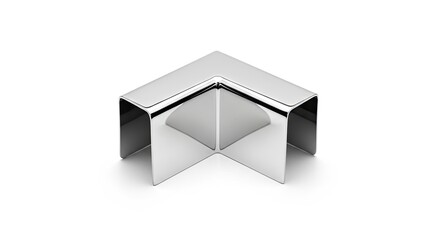 Modern, sleek metallic bookend with angular design.