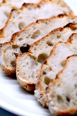 Macrophotography of rustic bread in a kitchen