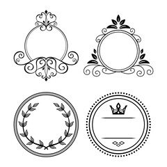 a set of decorative patterns for text decoration,  frame, patterns, monogram, logo 