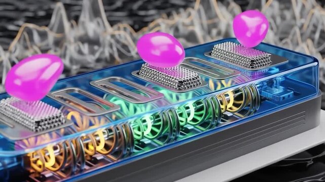 Sci-Fi Power Core Mechanism Translucent Technology Device Charging Station Concept Abstract Background