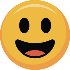 Fototapeta premium Happy emoji face icon vector illustration download smiling expression image