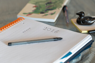 Cuadernos con propósitos para el año nuevo 2026