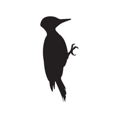 Fototapeta premium Woodpecker silhouette vector illustration simple flat design isolated on white background