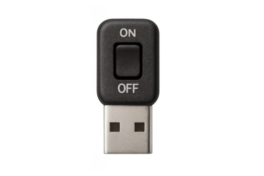 Usb drive with on off switch controlling data flow