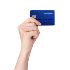 Hand Holding Credit Card for Payment and Financial Transaction Concept on Transparent Background Png