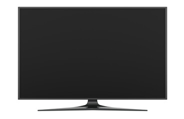 Modern flat screen tv, front view. 3d rendering