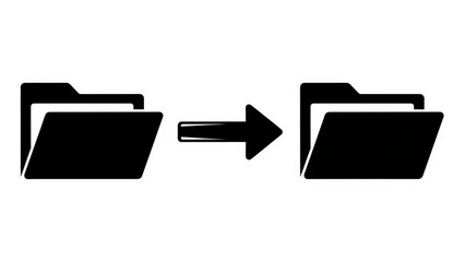 File Transfer Icon Representing Data Movement Between Folders.