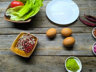 spices fresh eggs spices bread. Breakfast cooking products