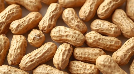 Obraz premium Peanuts on a wooden background, Peanuts in shell