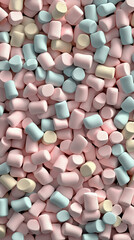 Colorful marshmallow chocolates