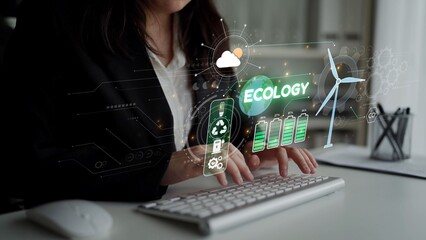 Sustainable business practices, green innovation, eco-friendly solutions, climate action, and...