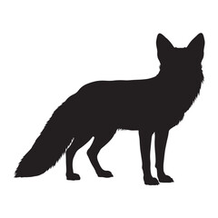 Fototapeta premium Fox silhouette vector illustration simple flat design of a wild animal isolated on white background