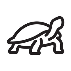 Simple turtle line icon vector illustration of a reptile isolated on white background