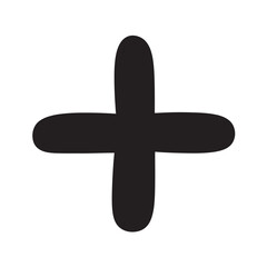 Obraz premium Simple plus sign illustration hand-drawn vector graphic element isolated on white background