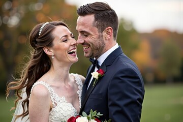 Capturing Genuine Moments of Happiness and Laughter During an Intimate Embrace.