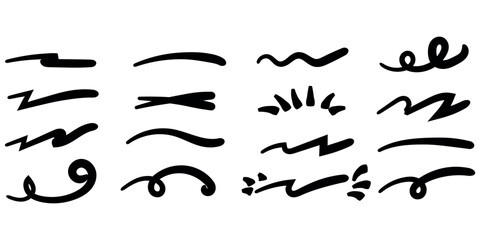 Squiggle pattern memphis. Abstract line and shapes. Fun and colorful children's party pattern. Isolated vector illustrations on white background.