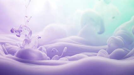 Abstract Blue Liquid Background with Satin Waves, Glossy Cream Texture, and Cosmetic Gel-Inspired Design