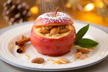 Baked Apple with Almonds and Cinnamon - Festive Dessert