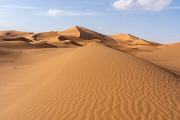View of Sahara Desert in Morocco, Africa. The Sahara Desert is the world's largest hot desert.