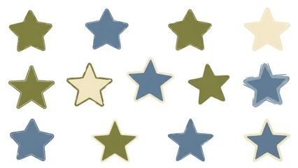 Obraz premium Collection of Hand-Drawn Stars in Various Colors and Styles.
