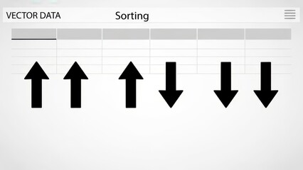 Vector Data Sorting Algorithm Visualization Up and Down Arrows.