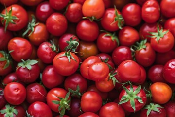 Vibrant Red Cherry Tomatoes Overflowing from a Basket
