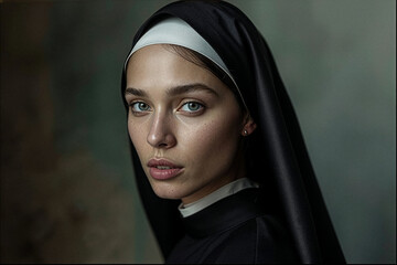 portrait of a young catholic nun