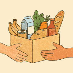 Grocery Box Exchange – illustration vector