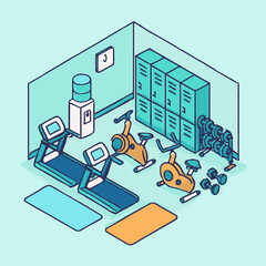 Small Gym Space – illustration vector