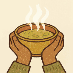 Warm Soup Sharing illustration vector