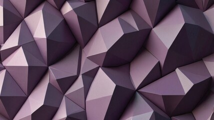 Abstract Polygon Folded Surface Background with Sculpted 3D Facets in Medium Muted Purple