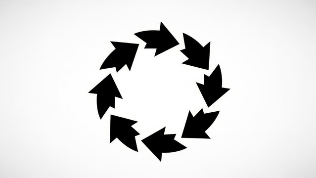 Circular Arrow Symbol Representing Recycling and Repetition.