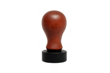 Rubber stamp with wooden handle on transparent background