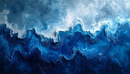 Abstract blue ocean waves texture background.
