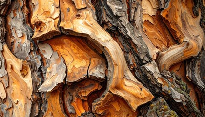 Closeup of Textured Pine Tree Bark.