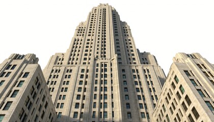 Majestic urban architecture featuring historic skyscraper in metropolis