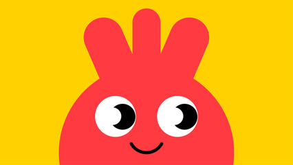 Emotional doodle characters with kawaii eyes, mascot charm and geometric sticker shapes.