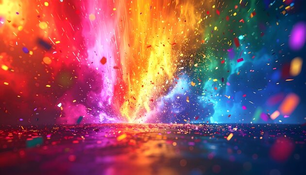 Neon Party Bokeh Confetti Lights