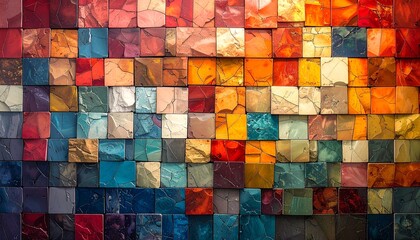 Colorful mosaic tiles abstract background.