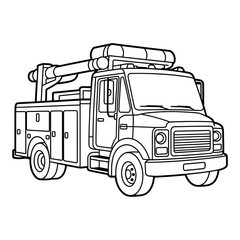 Utility truck coloring page line art