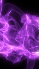 Flowing purple luminous mesh with soft glowing curves forming an abstract fluid structure