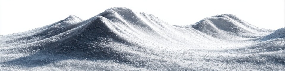 Close-Up Snow Drift on Pure White Background - Isolated Winter Ice Texture for Christmas and Abstract Designs
